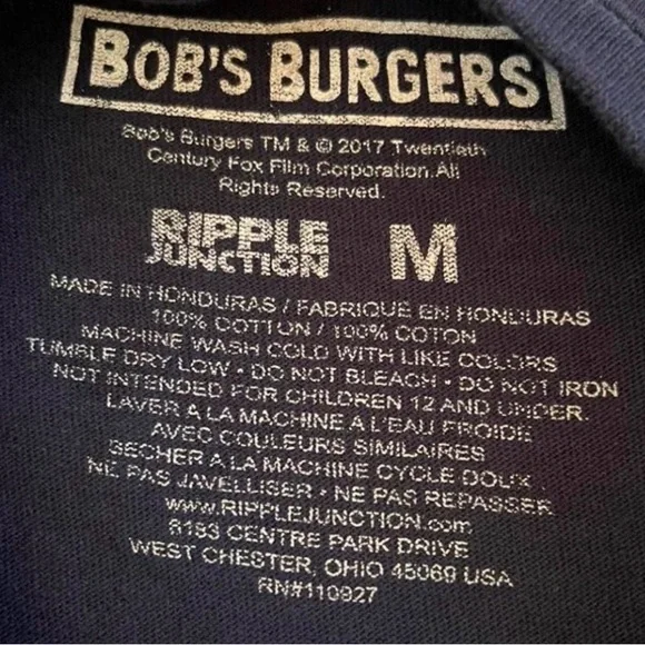 BOB’S BURGERS Unisex Tina Belcher Loves Butts Silhouette T-Shirt size Medium - Picture 8 of 9